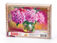 Damla Vazoda Şakayıklar Ahşap Puzzle 500 Parça (NT20-D)