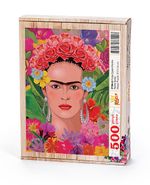 Frida Çiçekli Portre Ahşap Puzzle 500 Parça (PT08-D)