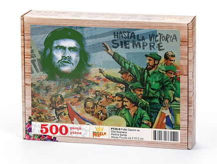 Fidel Castro ve Che Guevara Ahşap Puzzle 500 Parça (PT20-D)