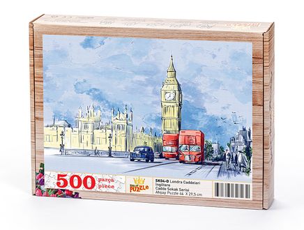 Londra Caddeleri - İngiltere Ahşap Puzzle 500 Parça (SK04-D)