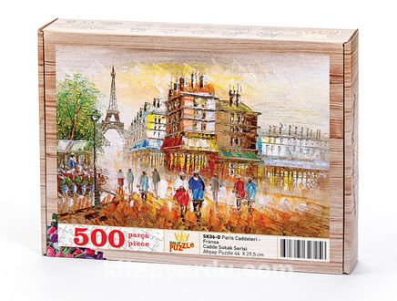 Paris Caddeleri - Fransa Ahşap Puzzle 500 Parça (SK06-D)