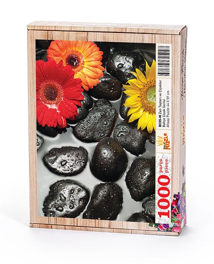 Zen Taşları ve Çiçekler Ahşap Puzzle 1000 Parça (BC05-M)