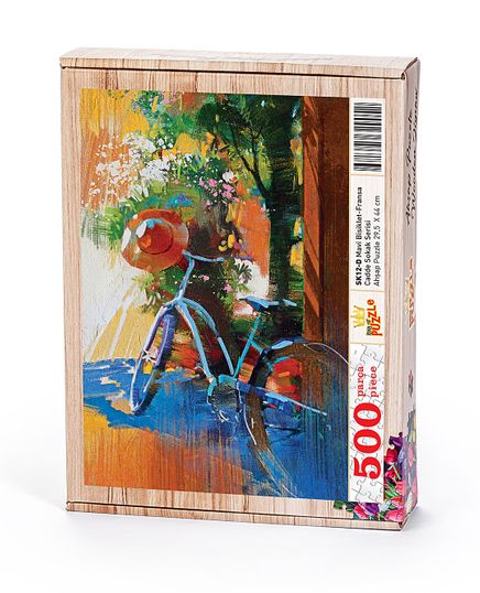 Mavi Bisiklet Fransa Ahşap Puzzle 500 Parça (SK12-D)