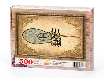 Türk Sanatı Serisi Fatih Sultan Mehmet Tuğrası Ahşap Puzzle 500 Parça (TS58-D)