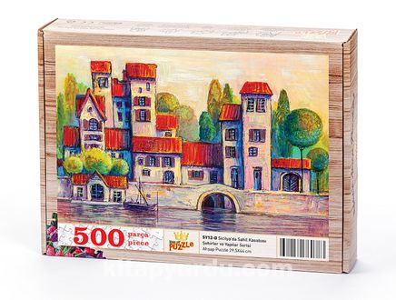 Sicilya'da Sahil Kasabası Ahşap Puzzle 500 Parça (SY12-D)