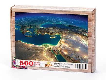 Türkiye Uydu Görüntüsü Ahşap Puzzle 500 Parça (TR04-D)