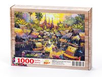 Su Kenarında Yaşam Tayland Ahşap Puzzle 1000 Parça (UK09-M)