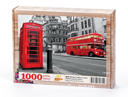 Fleet Caddesi Londra Ahşap Puzzle 1000 Parça (UK01-M)