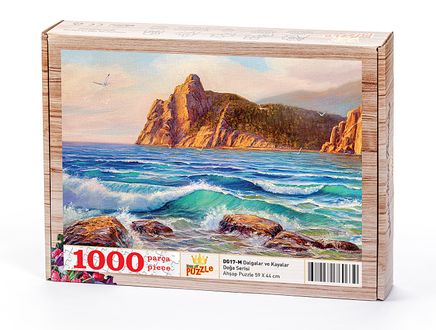 Dalgalar ve Kayalar Ahşap Puzzle 1000 Parça (DG17-M)