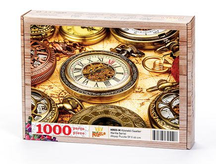 Köstekli Saatler Ahşap Puzzle 1000 Parça (HR03-M)