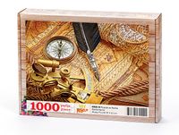 Pusula ve Harita Ahşap Puzzle 1000 Parça (HR05-M)