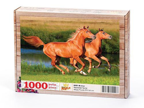 Atlar Ahşap Puzzle 1000 Parça (HV01-M)
