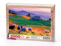 Günbatımı ve Koyunlar Ahşap Puzzle 1000 Parça (HV11-M)