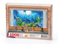 Kediler ve Akvaryum Ahşap Puzzle 1000 Parça (HV43-M)