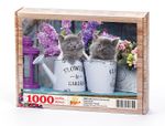 Sulama Kovasında Kedicikler Ahşap Puzzle	1000 Parça (HV51-M)