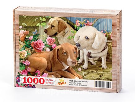 Bahçede Köpekler Ahşap Puzzle 1000 Parça (HV63-M)