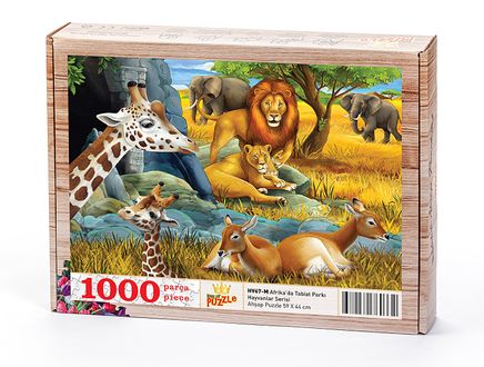 Afrika'da Tabiat Parkı Ahşap Puzzle 1000 Parça (HV67-M)