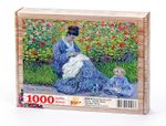 Bayan Monet ve Bir Çocuk - Claude Monet Ahşap Puzzle 1000 Parça (KR09-M)