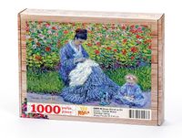 Bayan Monet ve Bir Çocuk - Claude Monet Ahşap Puzzle 1000 Parça (KR09-M)