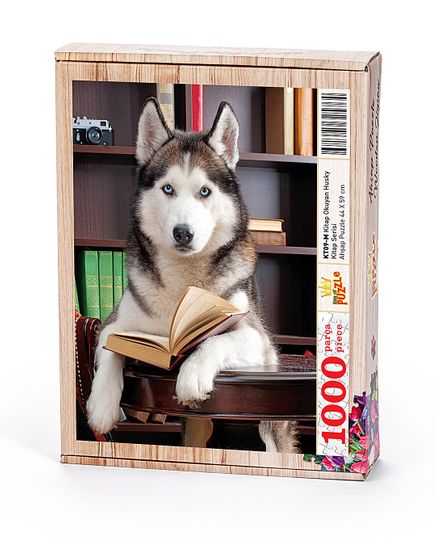 Kitap Okuyan Husky Ahşap Puzzle 1000 Parça (KT09-M)
