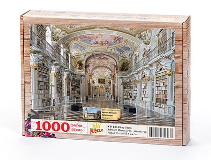 Admont Manastır Kütüphanesi - Avusturya Ahşap Puzzle 1000 Parça (KT15-M)