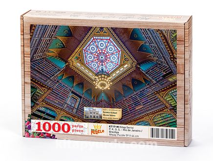 Portekiz Kraliyet Okuma Salonu - Rio de Janeiro - Brezilya Ahşap Puzzle 1000 Parça (KT17-M)
