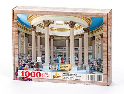 Ruben Martinez Villena Kütüphanesi - Havana - Küba Ahşap Puzzle 1000 Parça (KT41-M)