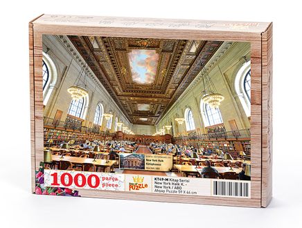 New York Halk Kütüphanesi - New York / ABD Ahşap Puzzle 1000 Parça (KT49-M)