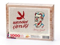 Hayvan Çiftliği - Metinli Bayrak Ahşap Puzzle 1000 Parça (KT73-M)