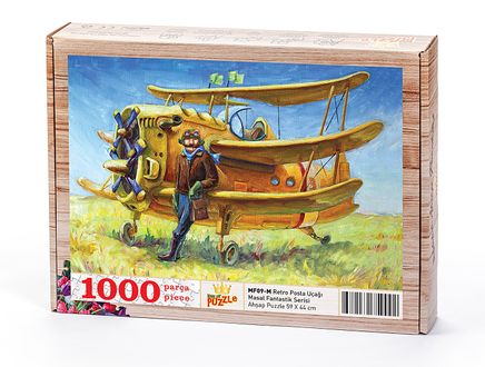 Retro Posta Uçağı Ahşap Puzzle 1000 Parça (MF09-M)