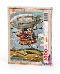 Zeplinli Balon Seyahati Ahşap Puzzle 1000 Parça (MF15-M)