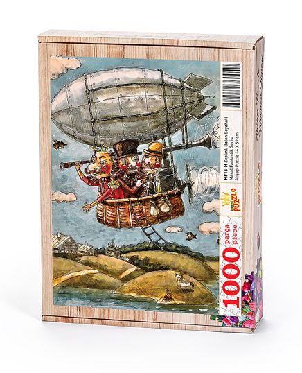Zeplinli Balon Seyahati Ahşap Puzzle 1000 Parça (MF15-M)