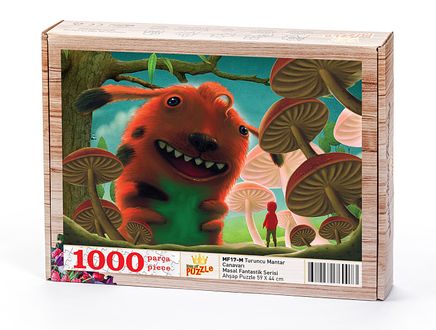 Turuncu Mantar canavarı Ahşap Puzzle 1000 Parça(MF17-M)