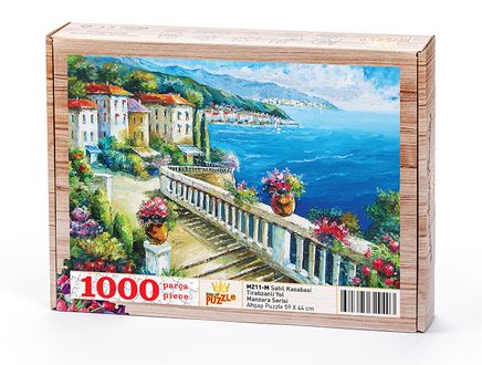 Sahil Kasabası / Tırabzanlı Yol Ahşap Puzzle 1000 Parça (MZ11-M)