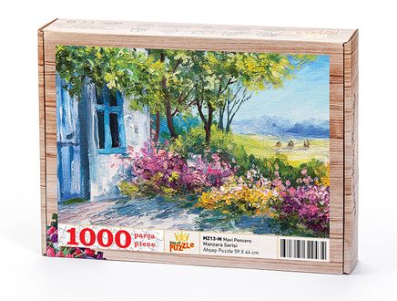 Mavi Pencere Ahşap Puzzle 1000 Parça (MZ13-M)