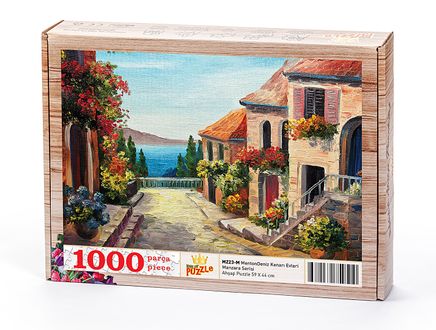 Menton Deniz Kenarı Evleri Ahşap Puzzle 1000 Parça (MZ23-M)