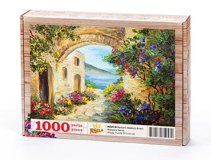 Kemerli Akdeniz Evleri Ahşap Puzzle 1000 Parça (MZ29-M)