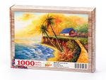 Tropik Ada da Gün batımı Ahşap Puzzle 1000 Parça (MZ37-M)