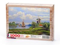Kıyıda Yel Değirmeni Ahşap Puzzle 1000 Parça (MZ51-M)