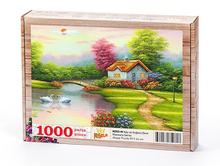Köy ve Kuğulu Dere Ahşap Puzzle 1000 Parça (MZ53-M)