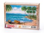 Tropik Sahil ve Kayık Ahşap Puzzle 1000 Parça (MZ63-M)