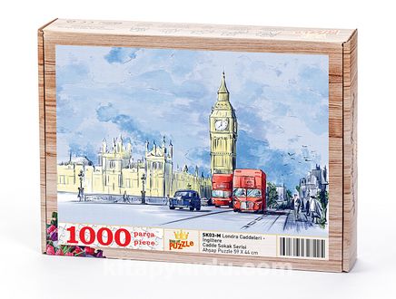 Londra Caddeleri - İngiltere Ahşap Puzzle 1000 Parça (SK03-M)
