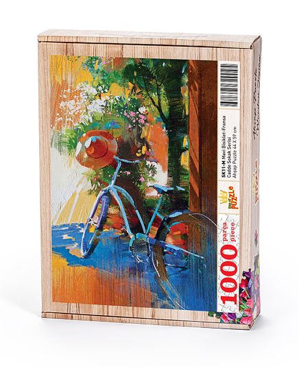 Mavi Bisiklet  Fransa Ahşap Puzzle 1000 Parça (SK11-M)