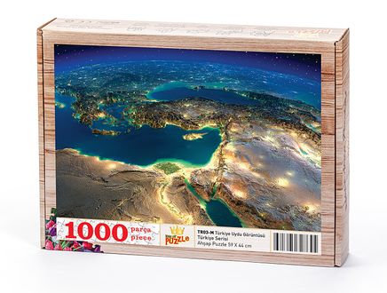 Türkiye Uydu Görüntüsü Ahşap Puzzle 1000 Parça (TR03-M)