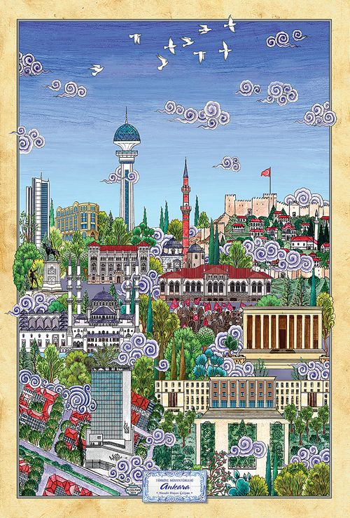 Türkiye Minyatürleri - Ankara - Nasuhi Hasan Çolpan Ahşap Puzzle