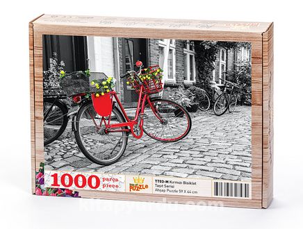Kırmızı Bisiklet Ahşap Puzzle 1000 Parça (TT03-M)