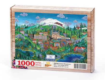 Türkiye Minyatürleri - Bolu - Nasuhi Hasan Çolpan Ahşap Puzzle 1000 Parça (TS37-M)
