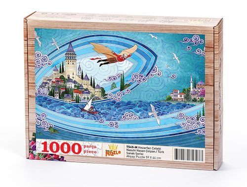 Hezarfan Çelebi - Nasuhi Hasan Çolpan Ahşap Puzzle 1000 Parça
