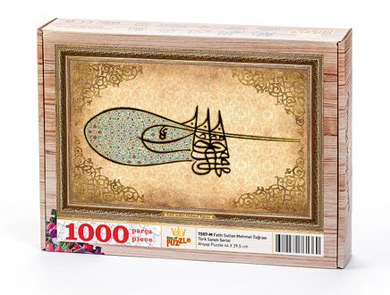 Fatih Sultan Mehmet Tuğrası Ahşap Puzzle 1000 Parça (TS57-M)