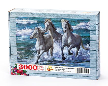 Deniz Kenarında Atlar Ahşap Puzzle 3000 Parça (HV75-MMM)